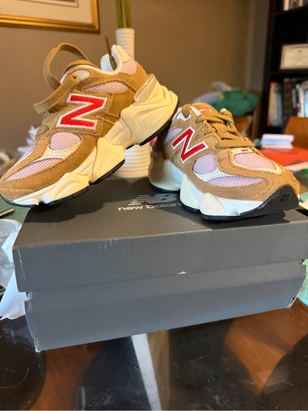 New Balance ( Kith) Kids Sneakers in Tan, Pink & Red Accents - Picture 7 of 7